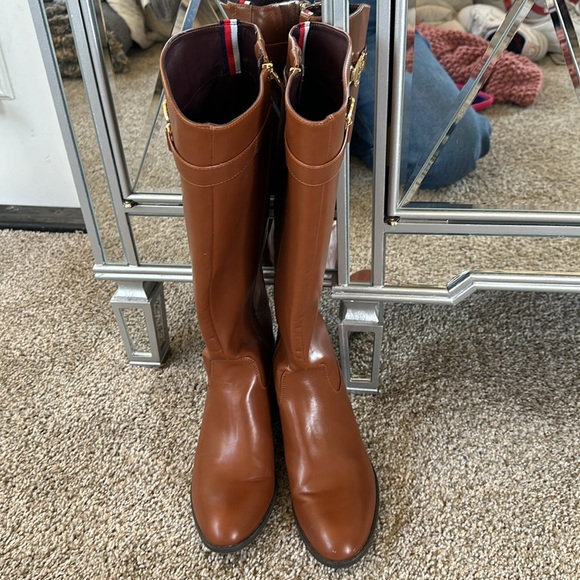 Tommy Hilfiger 9.5M Brown Cognac Tall Autumn Boots - Picture 5 of 15